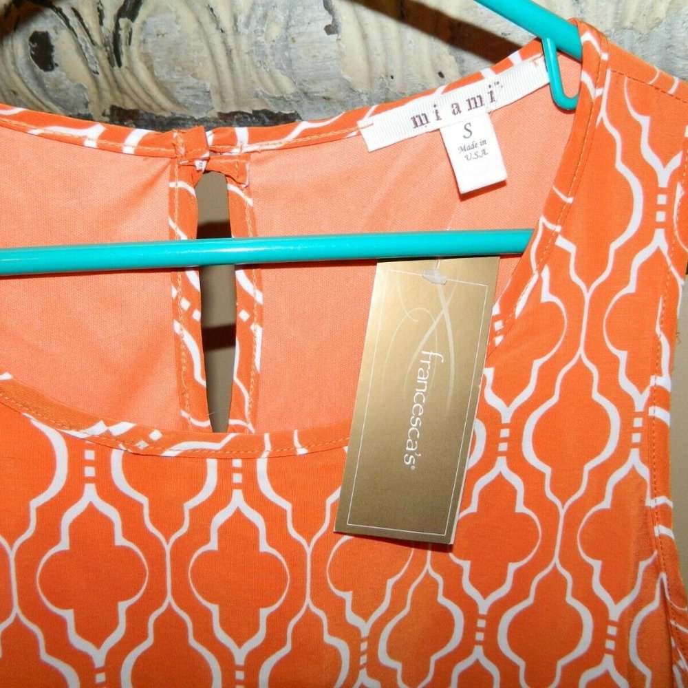 Francesca's Mi Ami Orange Sleeveless Dress Sz S (X-39) - Picture 2 of 3